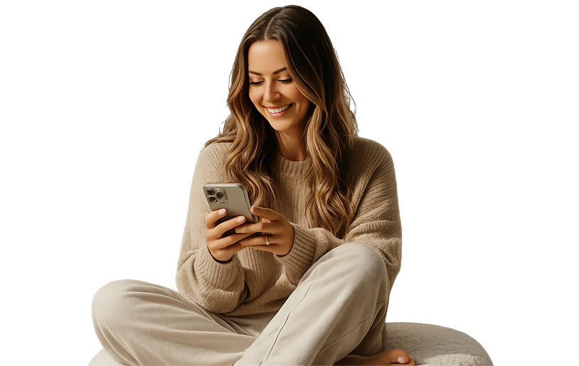 Mulher usando celular